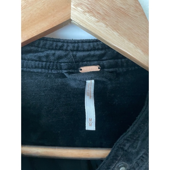 Free People Jacket Size Medium Lace-Up Sleeves Velvet Moto Jacket Romantic - Picture 4 of 16